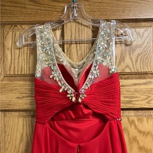 Beautiful high neck illusion homecoming dress.